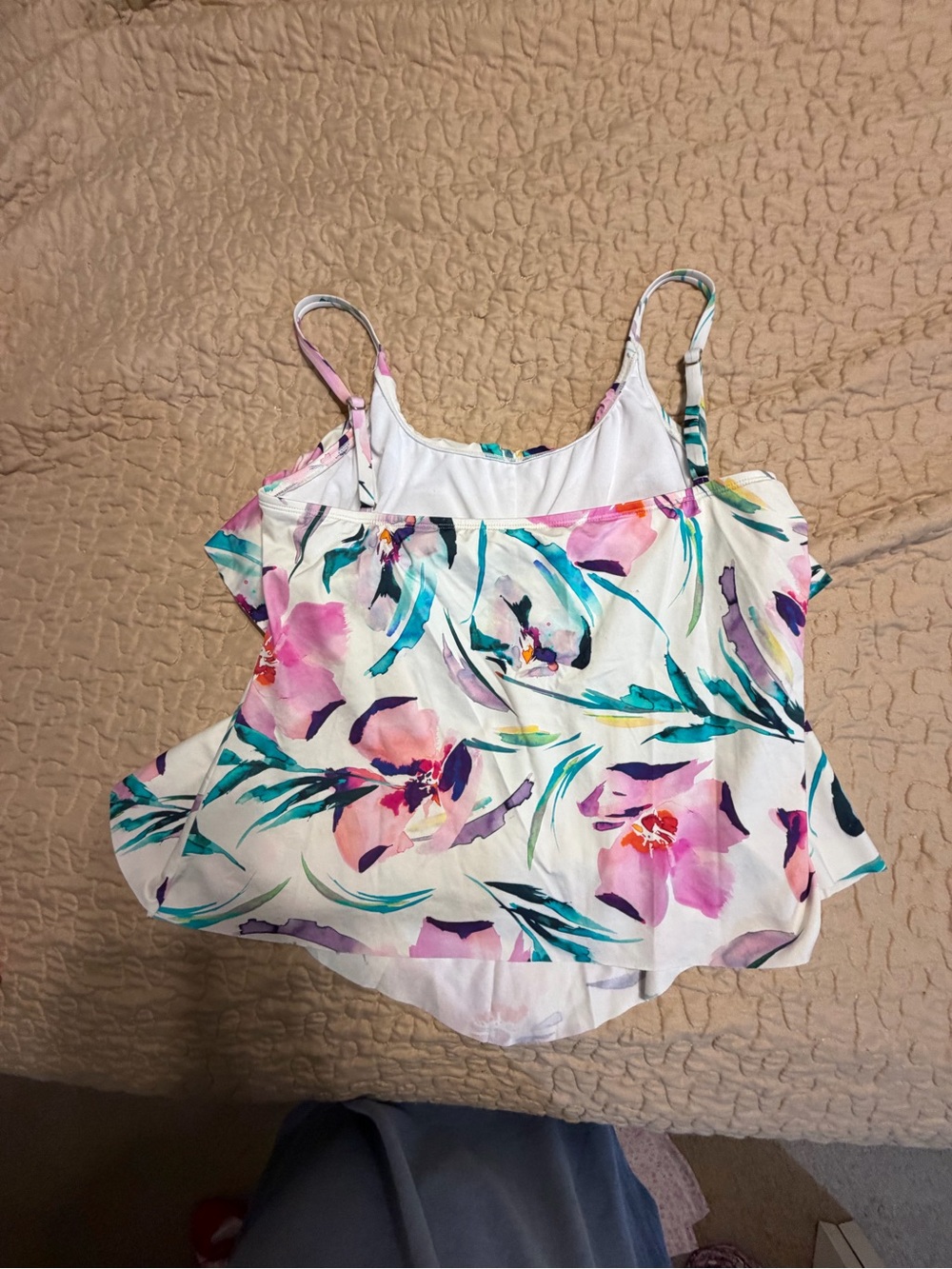 Mixed Print XL Tankini & Swim Tops Trio - Black/Multicolor/Floral - Picture 8 of 9